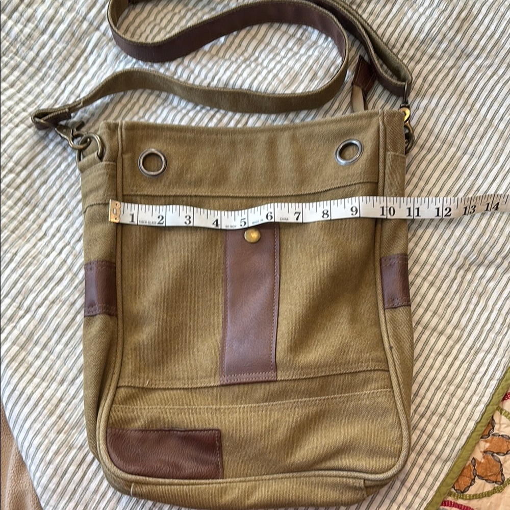 Men's or women’s rugged Tan and Brown Canvas Shoulder Bag